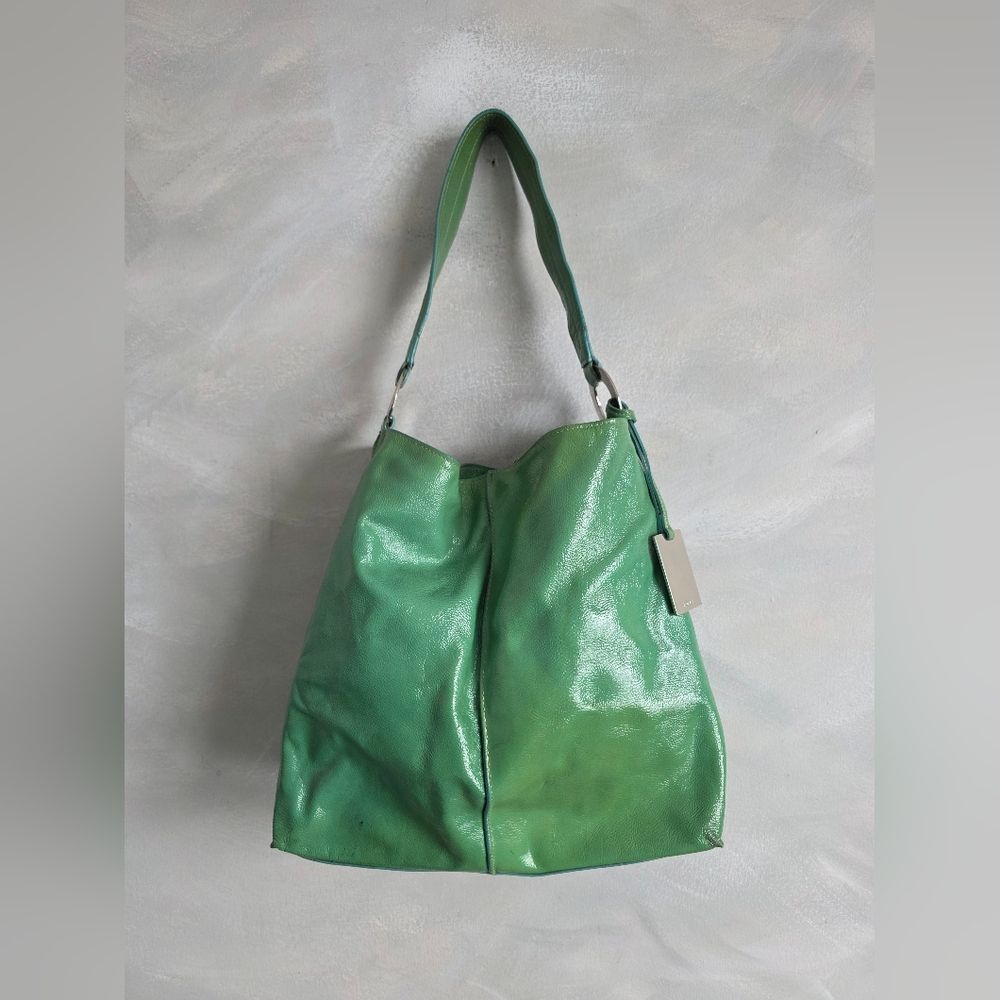 Furla Green Patent Leather Shoulder Bag 15x12x4